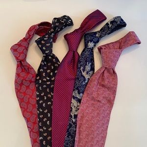 Lot of 5 silk ties. David Donahue, Joseph Abboud, Nordstrom